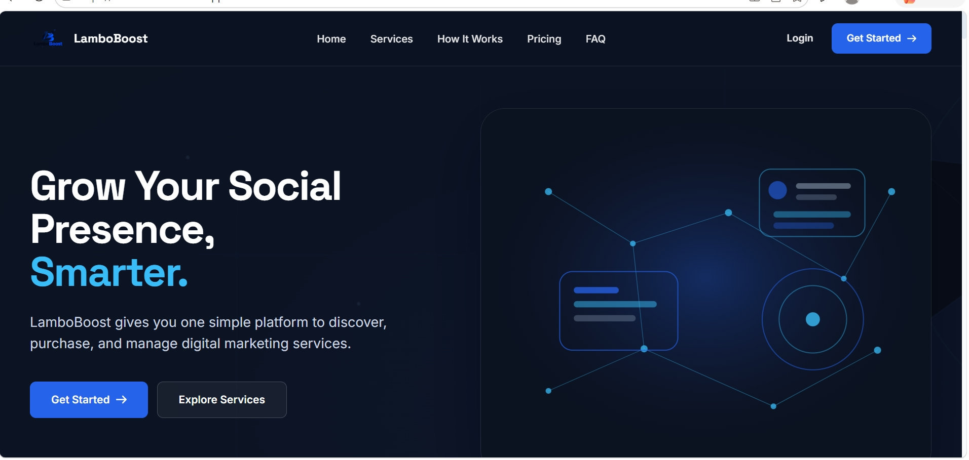 LamboBoost social media marketing platform dashboard